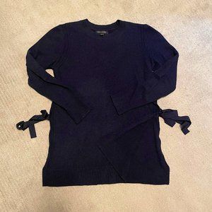 Banana Republic Wool/Cashmere Sweater, high slits with ribbon closure, medium